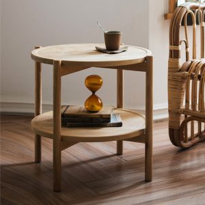 Rustic Wood Coffee Table Round