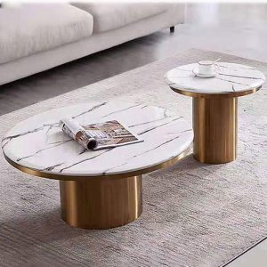 Marble And Brass Coffee Table