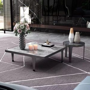 Slate And Metal Coffee Table