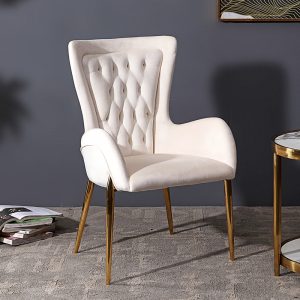 White Tufted Dining Chair