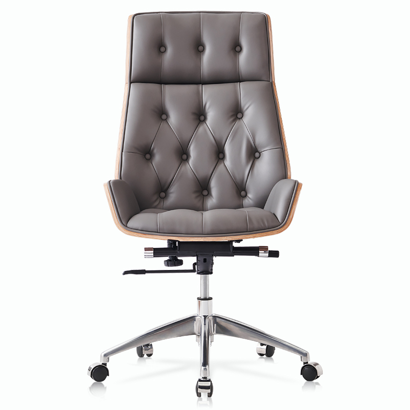 Tufted Black Leather Office Chair