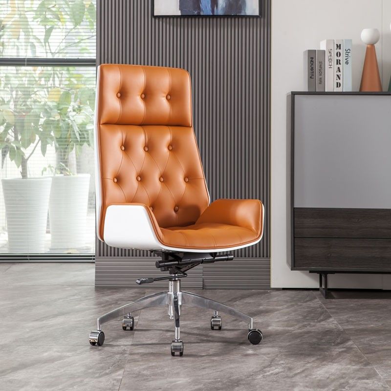 Brown Tufted Office Chair